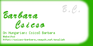 barbara csicso business card